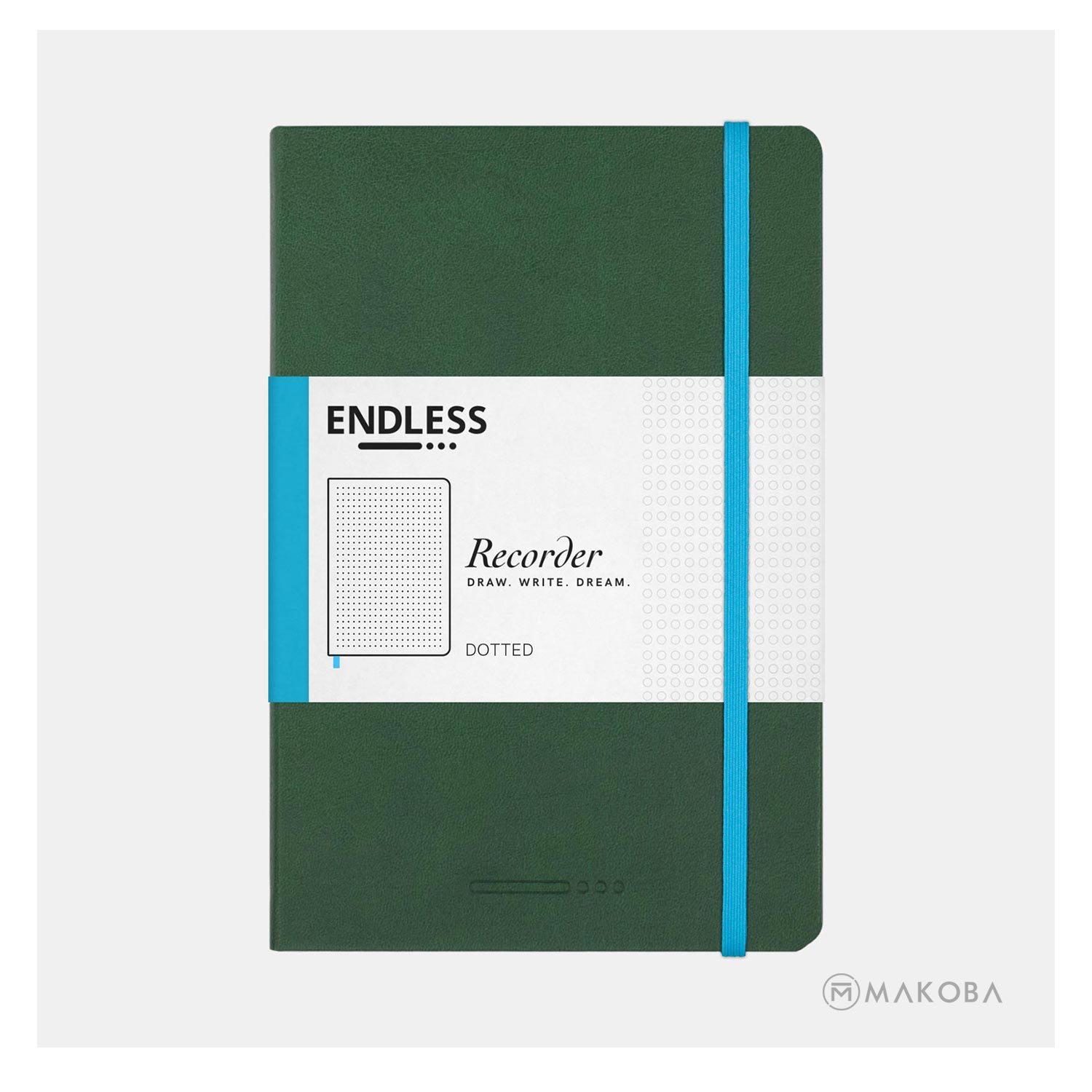 ENDLESS RECORDER FOREST CANOPY A5 GREEN DOT RULED NOTEBOOK - STITCHED