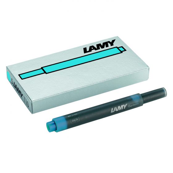 LAMY T10 INK CARTRIDGE TURQUOISE BLUE PACK OF 5