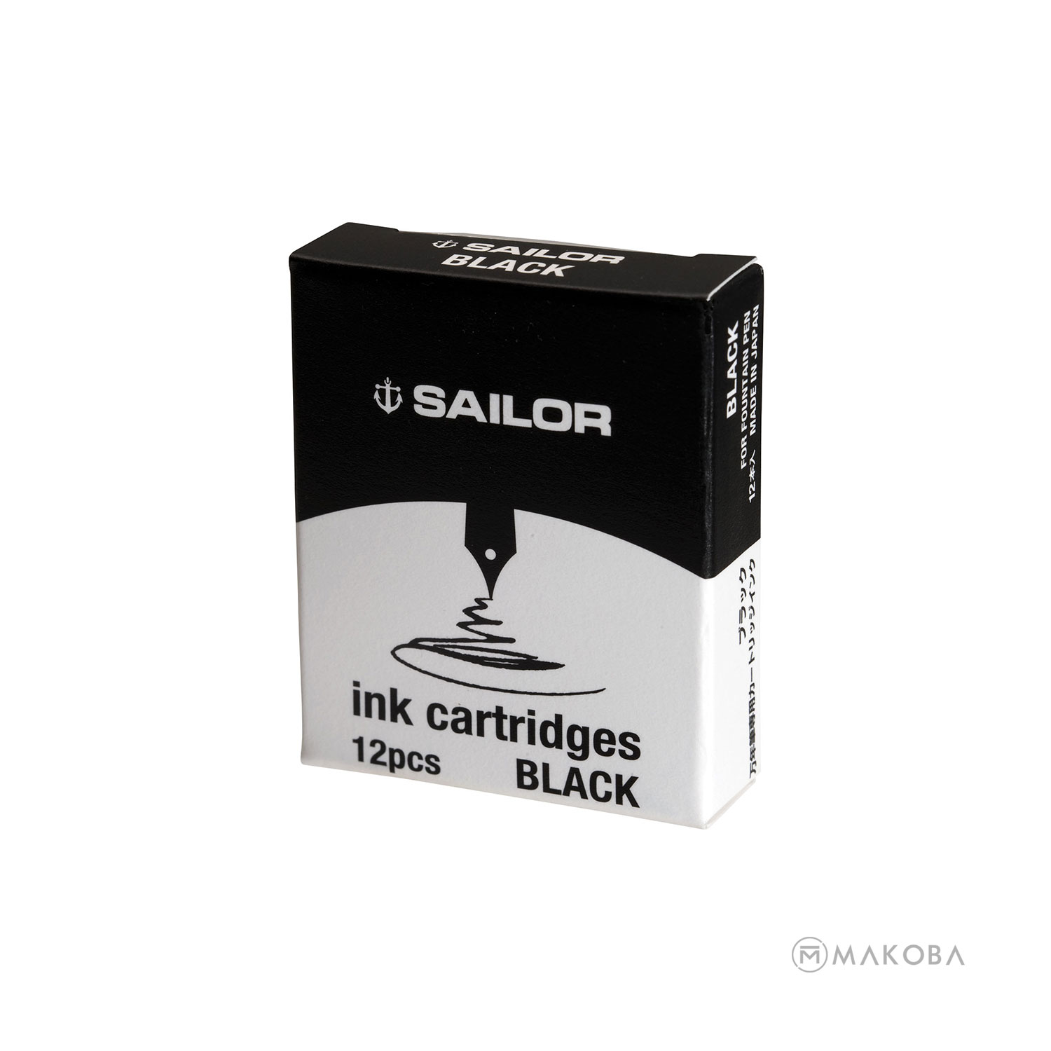 SAILOR DYE BASED BLACK SET OF 12 INK CARTRDIGE